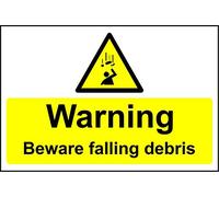 Warning beware falling debris safety sign - 3mm Aluminium sign 300mm x 200mm