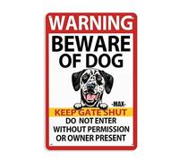 WARNING BEWARE OF DOG KEEP GATE SHUT DO NOT ENTER WITH OUT PERMISSION OR OWNER PRESENT Dalmatian funny dog sign personalized dog name yard Sign home decor 8 x 12 Inch