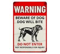 Warning Beware Of Dog Sign Dog Will Bite Cane Corso Metal Tin Signs For Fence Yard Home Kitchen Farm Garden Wall Decor 8x12 Inches