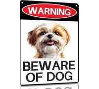 Warning Beware Of Dog Sign-Shih Tzu Tin Signs Dog Signs Beware of Dog Metal Tin Sign 8x12 Inch(12753B)