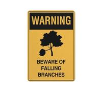 Warning Beware Of Falling Branches Sign 12 X 8 Inches Aluminum Sign Reflective - Uv Protected, Waterproof, Weatherproof And Fade Resistant - 4Pre-Drilled Holes