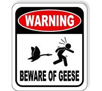 Warning Beware Of Geese Aluminum Composite Outdoor Sign - Wall Decor Signs - Home Sign - Private Property Signs - Animal Crossing Decor Warning Signs - Geese Crossing Sign - 8.5" X 10"
