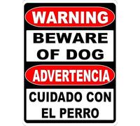 Warning Bilingual Beware of Dog Cuidado Con El Perro Vintage Toilet Cave Bar Home Bathroom Wall Decoration Sign Sign 8x6 Inch