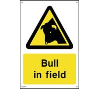 Warning Bull in Field Sign - 150mm x 200mm - 3mm Metal Composite Drilled Sign (CA61)