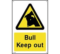 Warning Bull Keep Out Sign - 400mm x 600mm - 3mm Metal Composite Drilled Sign (CA10)
