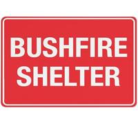 Warning Bushfire Shelter Warning Metal Sign Tin Signs Aluminum Sign for Outdoors Use Yard Farm Fence Home Wall Decor 12x16 inch