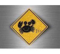 Warning Car Beware Road Sign Warning Crab Square/Round Metal Sign 12x12 inch