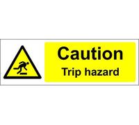 Warning Caution Trip Hazard Safety Sign - Self Adhesive Sticker 300mm x 100mm