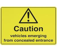 Warning Caution Vehicles Emerging From Concealed Entrance Warning Metal Sign Tin Signs Aluminum Sign for Outdoors Use Yard Farm Fence Home Wall Decor 12x16 inch