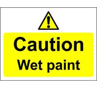 Warning Caution Wet Paint Safety Sign - 1.2mm Rigid Plastic 300mm x 200mm