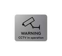 Warning CCTV in Operation Sign - Notice for Indoor or Outdoor Use, Waterproof, with Adhesive Back. Choice of colours. Clear, Easy to Read Text. Display Warning Notice. (Silver)
