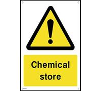 Warning Chemical Store Sign - 100mm x 150mm - 1.2mm Rigid Plastic Drilled Sign (CA14)