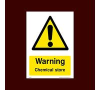 Warning Chemical Store Sticker/Self Adhesive Sign (WCD66) - Danger, Acid, Corrosive, Hazardous, Chemicals, Harmful, Oxygen, Irritant