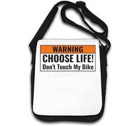 Warning Choose Life Do Not Touch My Bike Shoulder Bag White