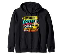 Warning Coffee Lovers Only Funny Coffee Humor Quote Zip Hoodie