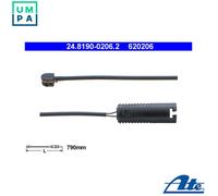 WARNING CONTACT BRAKE PAD WEAR 24.8190-0206.2 FOR BMW 3/E6/Sedan/Convertible
