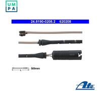 WARNING CONTACT BRAKE PAD WEAR 24.8190-0208.2 FOR BMW M51D25 2.5L M52B28 2.8L