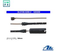 WARNING CONTACT BRAKE PAD WEAR 24.8190-0208.2 FOR BMW 7/E38/Sedan M62B35 3.5L
