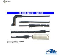 ATE Brake Pad Wear Sensor 24.8190-0230.2 - Warning Contact for BMW 7