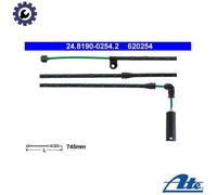 WARNING CONTACT BRAKE PAD WEAR 24.8190-0254.2 FOR BMW X3/E83/SAV M57D30 3.0L