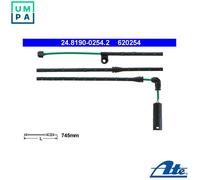 ATE Brake Pad Wear Sensor 24.8190-0254.2 for BMW X3 E83 M57D30 3.0L