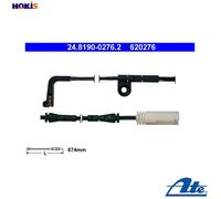 ATE Brake Pad Wear Sensor 24.8190-0276.2 - Warning Contact for BMW 6 (E63) 5.0 2005