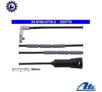 WARNING CONTACT BRAKE PAD WEAR 24.8190-0716.2 FOR VAUXHALL CARLTON/Mk/III 2.6L