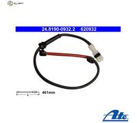 X2 PCS 24.8190-0932.2 WARNING CONTACT, BRAKE PAD WEAR ATE