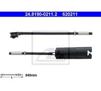 WARNING CONTACT, BRAKE PAD WEAR FOR BMW ATE 24.8190-0211.2