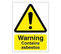 Warning Contains Asbestos Sign 100mm x 140mm Self Adhesive Sticker Warns of a Potential Hazard on The Premises (5)