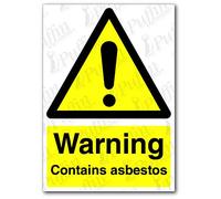 Warning Contains Asbestos Sign (Rigid Plastic, A5)