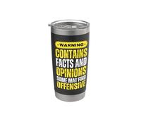 Warning Contains Facts and Opinions Some May Find Offensive Stainless Steel Insulated Tumbler