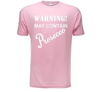 Warning Contains Prosecco Funny Drinks Gift Mens T-Shirt Small Pink
