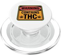 Warning Contains THC Weed Humor for Cannabis Users PopSockets PopGrip for MagSafe