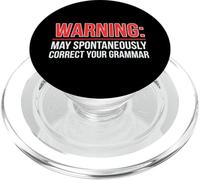 Warning Correct Grammar Funny Teacher Appreciation Humor PopSockets PopGrip for MagSafe