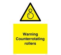 Warning Counterrotating rollers Sign - 400x600mm - A2P