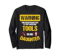 Warning Crafter Funny Handyman Crafting Daddy Father's Day Long Sleeve T-Shirt
