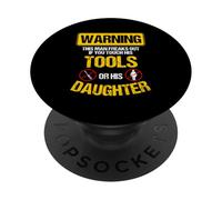 Warning Crafter Funny Handyman Crafting Daddy Father's Day PopSockets Adhesive PopGrip