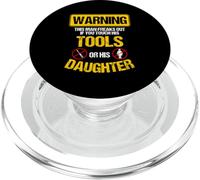 Warning Crafter Funny Handyman Crafting Daddy Father's Day PopSockets PopGrip for MagSafe