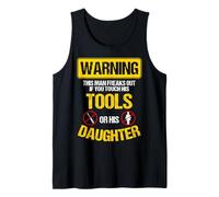 Warning Crafter Funny Handyman Crafting Daddy Father's Day Tank Top