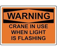 Warning Crane in Use When Light is Flashing Metal Sign Aluminum Warning Tin Signs For Outdoor Business Yard Lawn Farmhouse Garden Patio Wall Decor 8x12 Inch