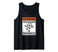 Warning Crossword in Progress Funny Crossword Puzzle Tank Top