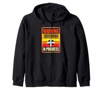 Warning Crossword In Progress Puzzle Lover Zip Hoodie