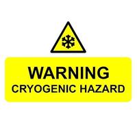 Warning cryogenic hazard safety sign - 3mm Aluminium sign (300mm x 200mm)