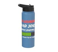 Warning Dad Joke Now Loading Please Try to Laugh Funny Stainless Steel Insulated Water Bottle