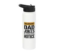 Warning Dad Jokes Will Happen Without Notice Father Stainless Steel Insulated Water Bottle