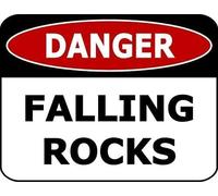 Warning Danger Falling Rocks Warning Metal Sign Tin Signs Aluminum Sign for Outdoors Use Yard Farm Fence Home Wall Decor 12x16 inch