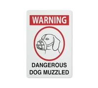 Warning Dangerous Dog Muzzled Sign Sign, 8 X 12 Grade Reflective Sheeting Rust Free Aluminum, Weather Resistant, Waterproof, Easy To Mount