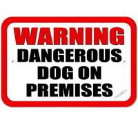 Warning Dangerous Dog On Premises Retro Fashion Chic Metal Tin Sign Garage Vintage Garden House Wall Decor 12X8 Inch