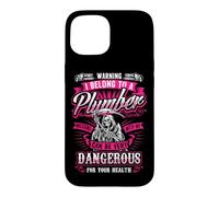 WARNING DANGEROUS Funny Wife Plumbers Plumbing Back/front Case for iPhone 15